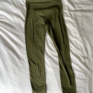 Athleta high waisted elation leggings 7/8 olive green XS